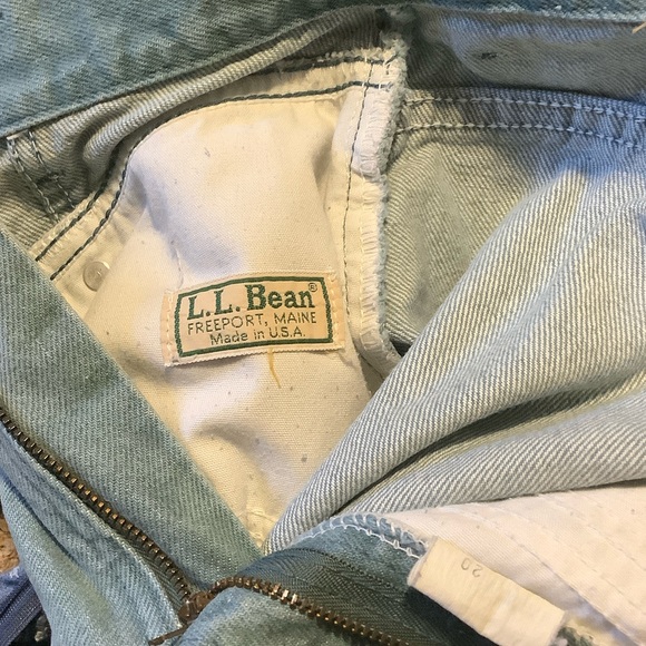 L.L. Bean Vintage High rise Women's Green Blue jeans size 12 - Picture 8 of 9